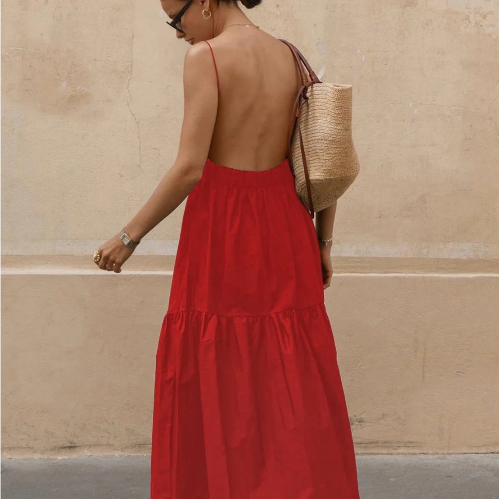 Commense Vibrant Red Maxi Dress - Picture 6 of 6